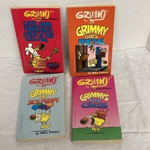 Grimmy by Mike Peters Popular Vintage Funny Comic Strip Paperback Books Lot of 4